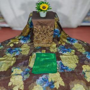 Tela Ecológica Somaliana Glamour Fransawi Dirac con Diseño Floral Exclusivo para Vestidos de Ceremonia y Bodas para Niñas - Product Image 1