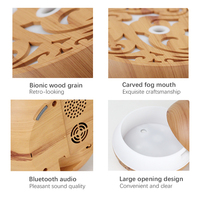 Pour Bluetooth 7 couleurs lumière LED Design en bois diffuseur d'huile d'arôme à ultrasons pour Spa pour une utilisation à domicile Spa