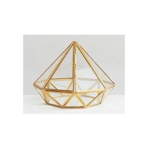 Joyero Tradicional de Metal y Vidrio, Organizador de Joyas Clásico para Interiores de Hogar con Estilo Cultural - Product Image 1