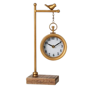 Relojes de Metal pulido dorado, gran oferta, reloj despertador, Decoración de mesa Retro fija, diseños tradicionales modernos de mediados de siglo para todas las estaciones - Product Image 1