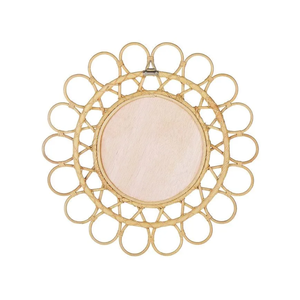 Venta caliente espejo de pared redondo de ratán natural estilo Vintage decoración del hogar hecho a mano de la fábrica de Vietnam B2B - Product Image 2