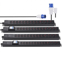 SYNSTRO Bloc d'alimentation multiprise IEC 8 prises C13 C14 16A 250V 1U 19 pouces à montage en rack avec protection contre les surtensions en alliage d'aluminium pour données