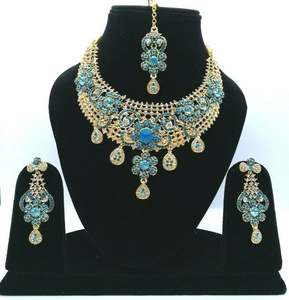 Ensemble de collier de mariée de luxe, couleur, zircon, design floral, vintage, cadeau de mariage, fiançailles, bijoux, accessoires de mariée - Product Image 1