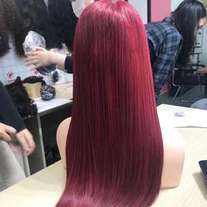 Pelucas de cabello humano con cierre de encaje recto transparente Remy vietnamita 180% Peluca de encaje recto de Color rojo para mujeres extensiones de cabello - Product Image 1