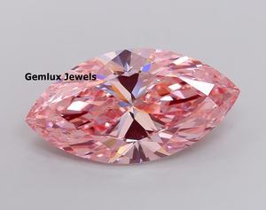 Diamant de laboratoire de 8 carats, taille marquise, rose vif fantaisie, certifié IGI, clarté VS, diamant de laboratoire en vrac pour bijoux - Product Image 1