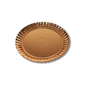 Plateau alimentaire jetable en carton doré, fabriqué en Italie, écologique, recyclable, qualité alimentaire, usage commercial, différentes tailles, prêt à être expédié - Product Image 1