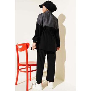 เดนิมแต่งกระดุมชุด2ชิ้นสีดำ - Product Image 1