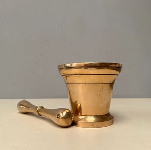 Household Brass Mortar and Pestle for Home Restaurant <b>Kitchen</b> <b>Accessories</b> Herb & Spice Tools Granite Medicine Grinder Masher - Product Image 4