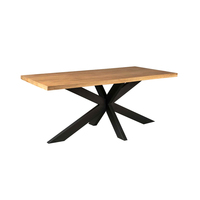 Table à manger rectangulaire pliante de luxe moderne avec plateau en bois de manguier massif, mobilier de salle à manger de style ferme pour hôtel et maison