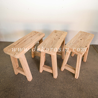 Tabouret en bois recyclé rustique, antique et vintage, en bois naturel, écologique, pour salon, salle à manger, hôtel et cuisine