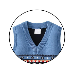 Chaleco de Cachemira de Alta Calidad para Hombre, Suéter sin Mangas, Tejido de Punto, Cuello en V, Logotipo Personalizado en la Parte Delantera - Product Image 3