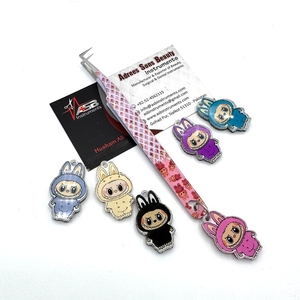 แหนบลาย Labubu ขายดี แหนบสแตนเลสอย่างดี แหนบลาย Labubu สีชมพู น้ำตาล เขียว แหนบสั่งทำพิเศษ แหนบติดขนตา - Product Image 4