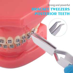 Pinzas para Brackets de Ortodoncia con Puntas Dentadas, Instrumento Dental Manual de Acero Inoxidable Reutilizable para Colocación y Extracción de Brackets - Product Image 5
