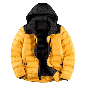 Blouson matelassé universitaire pour homme 2025 de haute qualité, en tissu tricoté, personnalisable, OEM, grandes tailles, fermeture éclair intégrale, à capuche, col montant - Product Image 3