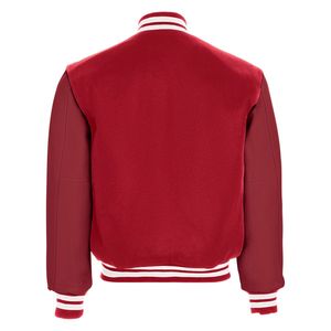 Chaqueta Universitaria de Invierno para Hombre, de Alta Calidad, con Mangas de Cuero y Cuerpo de Lana Premium, Gruesa, Transpirable y Ecológica, con Patrón de Letras - Product Image 6