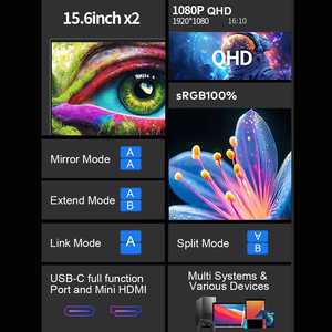 15.6 इंच fhd 1080p डुअल और ट्रिपल स्क्रीन पोर्टेबल फोल्डेबल लैपटॉप मॉनिटर ips स्मार्ट काम और गेमिंग - Product Image 5
