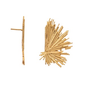 Pendientes de Botón Abstractos de Plata de Ley 925 Chapados en Oro, Bonitos para Bodas, Fiestas, Aniversarios y Regalos para Mujer - Product Image 1