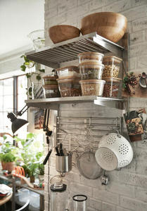 מותאם אישית רכוב מטבח נירוסטה מתלה מגבת עם מעקה כפולה ומדף - Product Image 3