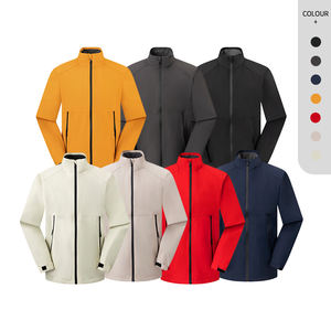 Veste coupe-vent unisexe en polyester 100% à col montant et fermeture éclair intégrale, sept couleurs unies, personnalisable pour homme - Product Image 4