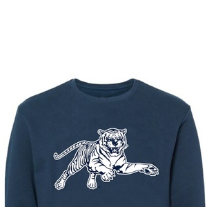 Haute qualité 100% O cou chandails à manches longues surdimensionné coton hommes et femmes commande personnalisée petites poches quantité minimale de commande avant imprimé Animal - Product Image 4