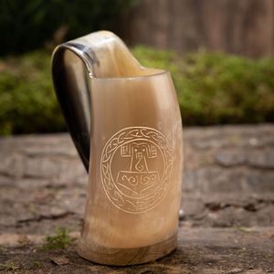 Viking écologique corne de boeuf en céramique bière tasse à boire tasse en corne de buffle polie pour la décoration prix d'usine - Product Image 3