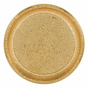 Bandeja DE SERVICIO DE METAL elegante y duradera chapada en plata y oro, perfecta para servir bebidas, aperitivos y Decoración elegante - Product Image 4