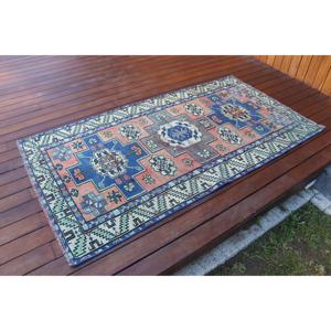 Alfombra Turca de 3.2x6 pies (96x184 cm), Alfombra Vintage Azul Ombré - Product Image 2