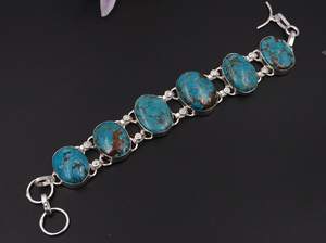 Handmade Sterling <b>Silver</b> Plated Turquoise Gemstone <b>Bracelet</b> Unique Jewelry Party Wear Gift Idea - Product Image 6