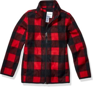 Essentials Boys' Winter Polar Fleece Full-Zip Mock Jacket Impermeable Característica Colores descontinuados Perfect Cutting Print Logo - Product Image 4
