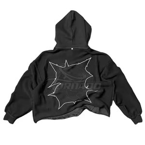 Sudadera con Capucha para Hombre, Diseño Desgastado con Apliques Bordados, de Invierno, de Alta Calidad, Corte Holgado y Transpirable, Fabricada en Pakistán - Product Image 5