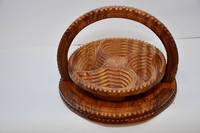 Panier de fruits pliable en bois fabriqué à la main, paniers pliables en bois à 3 compartiments, panier à ressort en bois