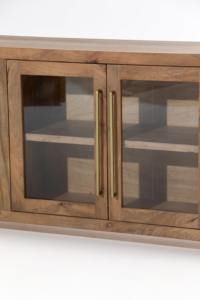 Aparador Moderno Premium Hecho a Mano de Madera de Mango Maciza de 4 Puertas con Puertas de Vidrio para Comedor, Sala de Estar, Cocina - Product Image 5