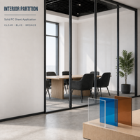 Barrière anti-bruit routière en polycarbonate, plaque solide transparente bleu-vert, résistante aux impacts, panneau PC pour écrans acoustiques autoroutiers