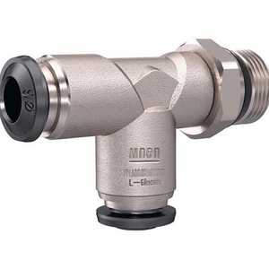ข้อต่อแบบลมรูปตัว T AG 1/4-OD 8 มม. ชุบทองเหลือง รูปตัว L หมุนได้ - Product Image 3
