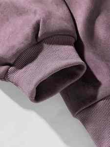 Otoño estilo americano hombres peso pesado algodón sudadera fábrica personalizada Vintage manga larga bordado suelto ajuste cuello forrado - Product Image 5