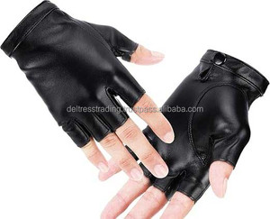 ถุงมือหนังสีดำสำหรับผู้ชายถุงมือขับรถแบบไม่มีนิ้วระบายอากาศได้ดีดีไซน์ดั้งเดิมสำหรับฤดูหนาวกีฬากลางแจ้งแบบลำลอง - Product Image 3