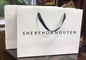 Custom Printed Eco-Friendly Ivory Paper Box Shopping <b>Bag</b> Factory Direct Supply from Vietnam Manufacturer - Product Image 2