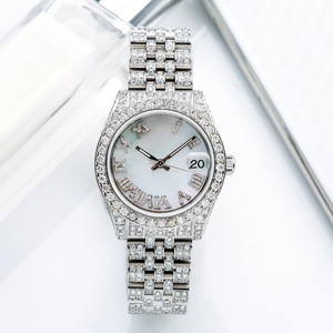 Montre en diamant Moissanite VVS en édition limitée Design Hip Hop unique Boîtier en acier inoxydable entièrement glacé Boîtier en quartz de 36mm - Product Image 1