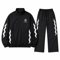 Conjunto Deportivo Personalizado Reflectante para Hombre, 320GSM, Poliéster, Sudadera con Cremallera y Pantalones Jogger, Dos Piezas, Fabricante OEM de Ropa Deportiva