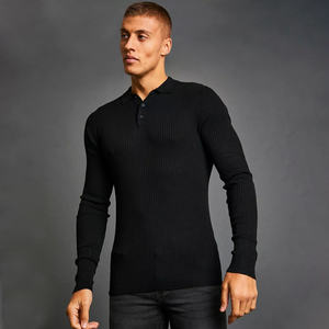 เสื้อถักนิตติ้งสำหรับผู้ชาย, เสื้อแห้งเร็วแขนสั้นสีตัดกันสวมใส่สบายๆแนวสตรีทมีกระเป๋า - Product Image 6