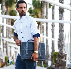 Trendy Laptop <b>Bag</b> Office Shoulder <b>Bag</b> Messenger <b>Bag</b> Gifts for Him Christmas Gift / Navy <b>Computer</b> Sling Gifts for Him Leather - Product Image 2