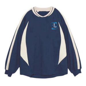 เสื้อสเวตเตอร์คอปกแบบสวมหัวโอเวอร์ไซส์ของผู้หญิงเสื้อสเวตเตอร์แบบสวมศีรษะกลับด้านโลโก้กำหนดเองได้ - Product Image 1