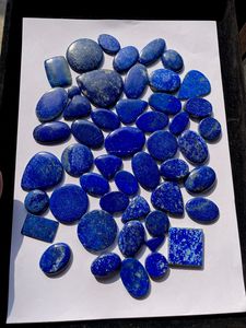 Vente en gros lot de cabochons polis en lapis lazuli de formes variées, tailles au poids, fabrication de bijoux en vrac Gemmin - Product Image 2