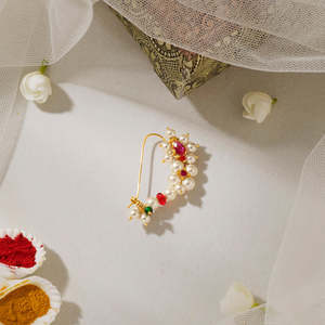 Gauri <b>Gold</b> Plated Nath for Women Wedding - Product Image 1