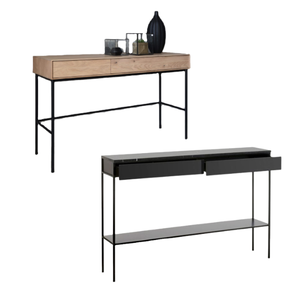 Nuevo producto, mesa de oficina de madera de diseño moderno de alta calidad, mesa de oficina Modular con consola de 2 cajones para sala de estar - Product Image 3
