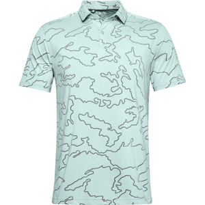 เสื้อกอล์ฟผู้ชายคุณภาพสูงขายส่ง ผลิตจากโพลีเอสเตอร์ผสมสแปนเด็กซ์ ระบายอากาศได้ดี แห้งเร็ว ผ้าถักพิมพ์ลายทั้งตัว ทรงปกติ - Product Image 1