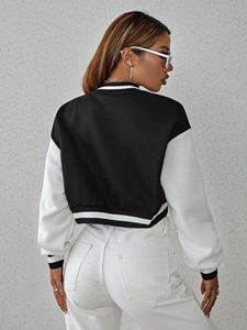 Letterman Jacket Crop Top Embroidered for <b>Women</b> Cold <b>Weather</b> Jacket With Full Customization on Trending - Product Image 5