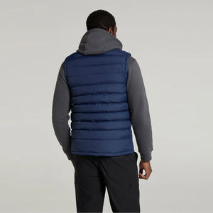Gilet matelassé pour homme adulte personnalisé, couleur bleu marine, veste d'extérieur sans manches, fermeture éclair, vêtement décontracté, gilet matelassé avec poche - Product Image 3