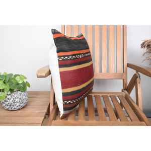 Almohada Kilim de lana marrón de 18x18 pulgadas, cojín estampado esponjoso de lujo, pluma tejida con estampado cuadrado Vintage para ropa de cama, Navidad - Product Image 2