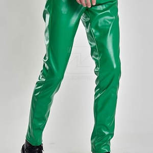 Pantalon en cuir pour homme avec logo personnalisé, service OEM, vêtement décontracté, couleur unie, léger, taille mi-haute, lavage foncé, respirant - Product Image 5